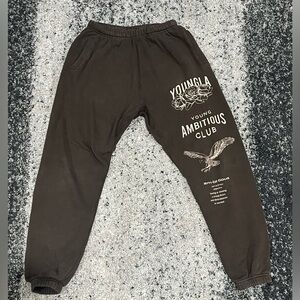 YoungLA Chocolate Joggers with Graphic Print